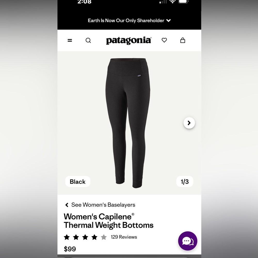 Patagonia Capeline base layer